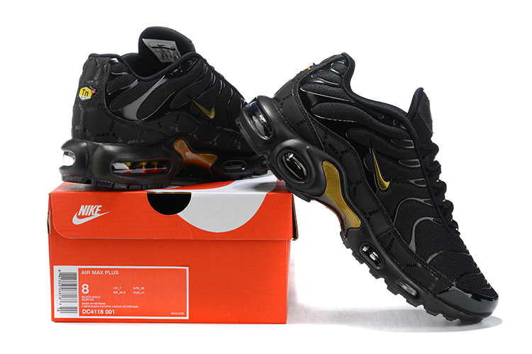 2021 Nike Air Max Plus Black Gold Running Shoes - Click Image to Close